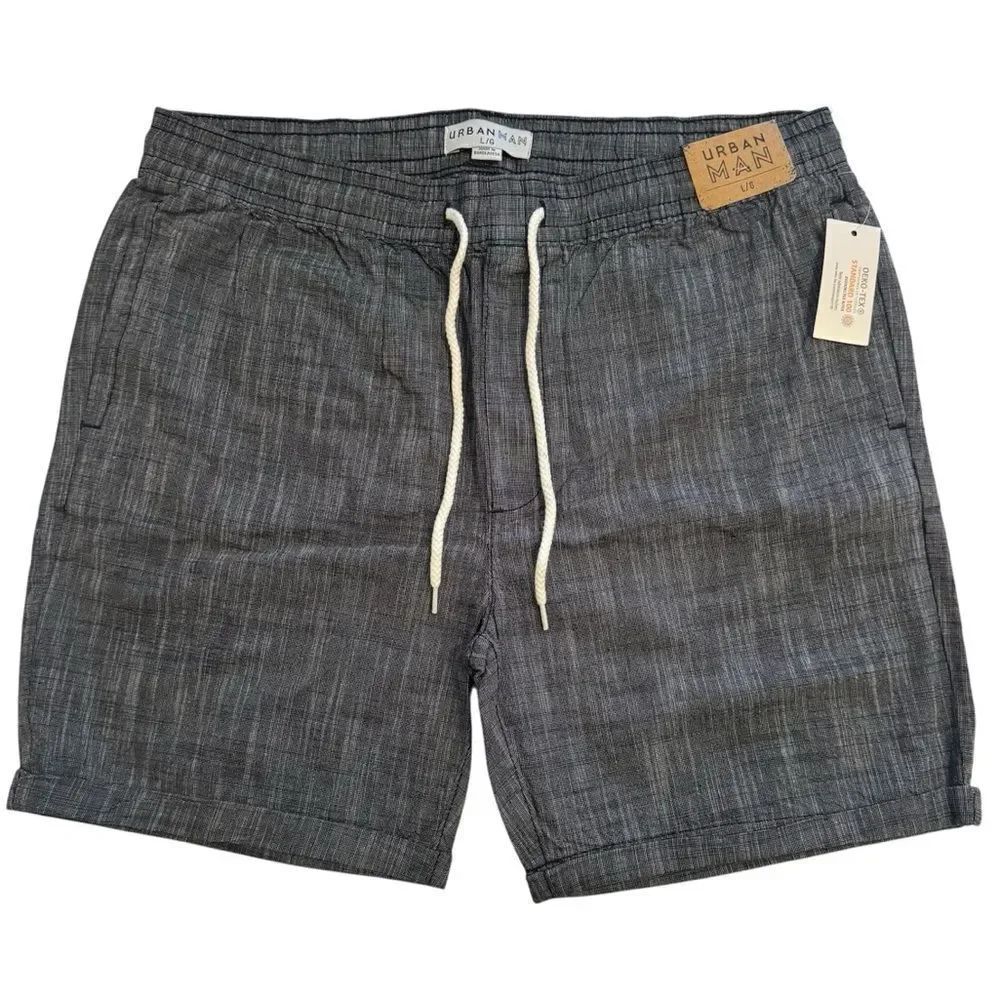 Urban Man Grey Elastic Waist Drawstring Shorts Size XL